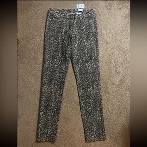 NWT J. McLaughlin Lexi Jean Cheetah Cub Animal Print Neutral Skinny Denim Size 6